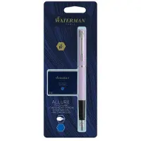 Waterman Allure vulpen | Pastelkleurige afwerking met verchroomde details | Fijne roestvrijstalen penpunt | Blauwe inkt | Met inktpatronen (verschillende kleuren)
