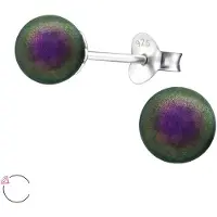 Montebello Oorbellen Edith Purple - 925 Zilver E-Coating - Swarovski Parel - Ø6mm