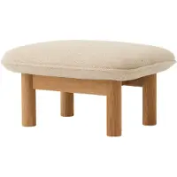 Audo Copenhagen Brasilia voetenbankje stof bouclé 02 beige, eikenhouten onderstel
