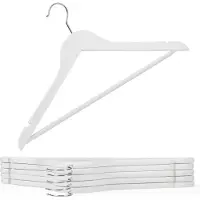 Blumtal Kledinghangers Hout - Set van 10 Kleerhangers - Antislip - Met inkepingen - Wit