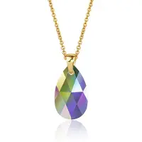 Montebello Ketting Jan DG571H - Swarovski Druppel - 925 Zilver Verguld - 16mm - 50cm