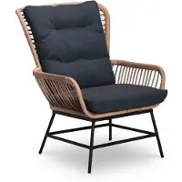 BUITEN living Dex wicker loungestoel tuin | wicker + aluminium | bamboe antraciet