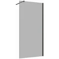 Guido Gusto Inloopdouche 40x200 8mm Nano glas mat zwart serie Silvio Rookglas