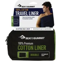 Sea to Summit - Premium Cotton Travel Liner - Reisslaapzak Double (Rectangular), blauw