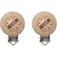 Lief! lifestyle Durable 2 x houten speenkoordclip 30mm LIEF