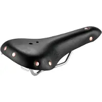 Selle Monte Grappa zadel, sportmodel, leer, zwart