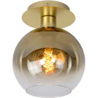 Lucide Plafondlamp Marius goud met amber glas