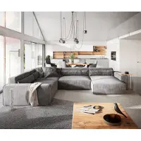 DELIFE Woonkamerlandschap Sirpio XL 360x260 cm microvezel taupe recamiere variabele