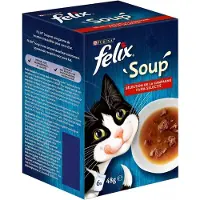 Felix 4x - - Kattensoep - Farmselectie - 6x48g