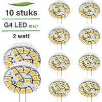 Lybardo 10 Pack Lybardo LED Lamp G4-GU4 12 Volt plat 2 Watt 2700K 180 lumen vervangt 20 Watt
