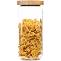 Klarstein Stapelbare pot met bamboe deksel 1000 ml stapelbaar luchtdicht