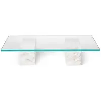 Ferm Living Mineral Salontafel 120x70 Cm Bianco Curia Marmer / - Salontafels Glas White - 1101142824