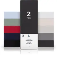 Blumtal Hoeslaken - Fitted Sheet - Jersey - Katoen - 120 x 200 x 30 cm - Antraciet - Set van 2