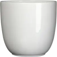 Mica Decorations Bloempot/plantenpot - wit - keramiek - D28 cm x H25
