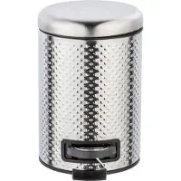 Wenko Cosmetica Pedaalemmer Punto gesatineerd - Cosmetica-emmer, vuilnisemmer met pedaalmechanisme Inhoud: 3 l, roestvrij staal, 17 x 25 x 22,5 cm, gesatineerd 264034