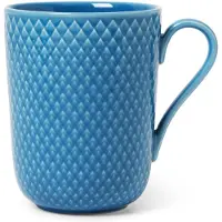 Lyngby Porcelæn - Rhombe Color Mok met Handvat - 33 cl - Blauw