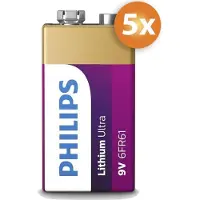 Philips Voordeelpak 5 stuks 9V Lithium batterijen