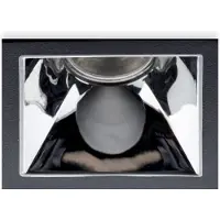 Groenovatie Inbouwspot Vierkant - Vast - 85 x 85 x 36 mm - Zwart - Chroom