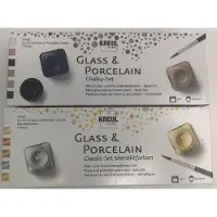 Kreul porseleinverf - set van 12 kleuren (6x chalky-krijt en 6x metallic)