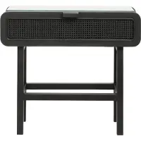 Nordal Merge teak console tafel met webbing - zwart