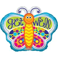 Overig Folieballon - Get well - Vlinder - 46cm- Zonder vulling