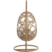 J-Line hangstoel + kussens Bula - metaal/riet - beige