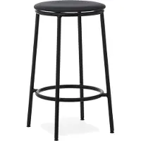 Normann Copenhagen Circa Barkruk 65 Cm Zwart Leer / Ultra Leather 41599 - Barkrukken Staal Black Leather - 506088