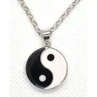 EtNox Yin Yang zilveren hanger (K358-45cm) - Zilveren Ketting 45 cm