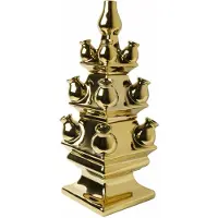 Heinen Delfts Blauw Tulpenvaas Goud D 15,5 H 40 Cm
