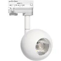 BES LED LED Railverlichting - Track Spot - Facto Feny - 10W - 3 Fase - Rond - Warm Wit 3000K - Mat Wit - Aluminium