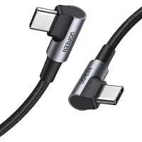 UGREEN - USB-C naar USB-C - 1.0 Meter - Haakse Kabel - 90 Graden - Oplader - Grijs