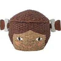Bloomingville MINI lepelmand met deksel, bruin, Bankuan Grass