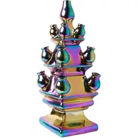 Heinen Delfts Blauw Tulpenvaas - 3 delig - 40 cm - holografisch - parelmoer - - cadeau voor vrouw
