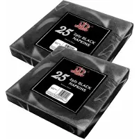 Did 50x Zwarte servetten 2-laags van papier 33 x 33 cm - Tafeldecoratie 2-laags papieren wegwerp servetjes