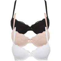 Bonprix Voorgevormde beugel bh met gerecycled polyamide (set van 3) maat 95