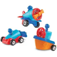 Learning Resources 1-2-3 Bouw het! Auto, Boot, Vliegtuig, 15 Stukken