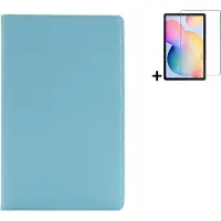 Modo Hoesje Geschikt voor Samsung Galaxy Tab S6 Lite - 10.4 inch - Screenprotector Samsung Galaxy Tab S6 Lite - Draaibare Book Case Turquoise + Tempered Glass