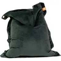 Whoober rechthoek zitzak "St. Tropez" XL velvet antraciet - Wasbaar - Zacht en comfortabel