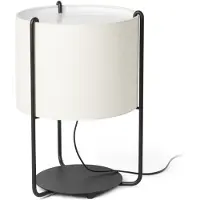 Faro Drum - tafellamp - Ø 30 x 43 cm - zwart en beige
