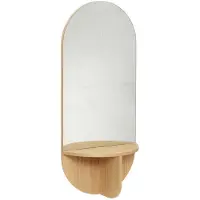 Hubsch Wandspiegel eikenhout met plank - naturel