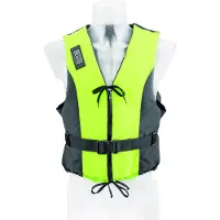 Besto Dinghy Zipper zwemvest zwart met gele bies