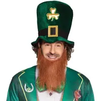 Boland Traciks Hoed Leprauchon met baard St. Patricks day (groen en rossig)