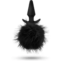 Anal Adventures Platinum - buttplug met konijnenstaart - zwart