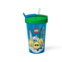 LEGO Drinkbeker Met Rietje Iconic Boy Bright Blue 500 ml