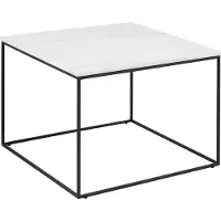 Lisomme salontafel Nina - Marmer - Vierkant - L60 x B60 x H45 cm - Wit