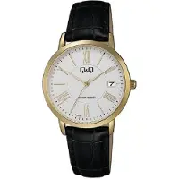 Q&Q horloge met datum zwart/goudkleurig A475J127Y
