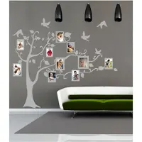 Coart By Artikel Coart Muursticker Lovely Family 1 - fotolijst familieboom - 148/190 x 170 cm - Grijs