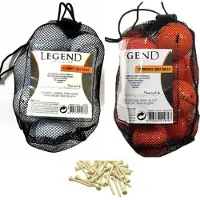 Legend Distance - Combinatie Deal - Golfballen Wit en Oranje - Dozijn 24 / stuks + GRATIS Houten Tees