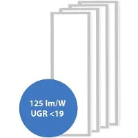 LumenXL Set van 4 LED panelen, 30x120cm, UGR<19, 30W, 4000K - 125lm/W