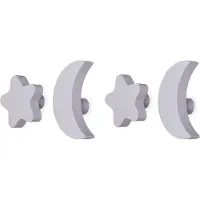 Nofred Stars & Moons Hook 4 Pieces - Haken en hangers Beuken Lilac - 7312